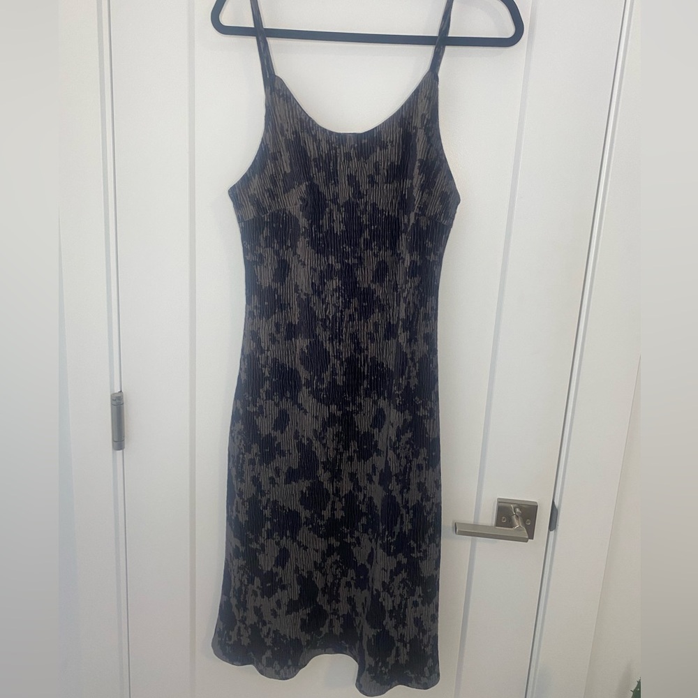 Crinkled velvet slip dress